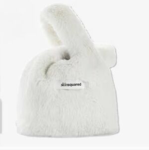 Skinsquared Soft White Faux Fur Bag Purse Small NEW